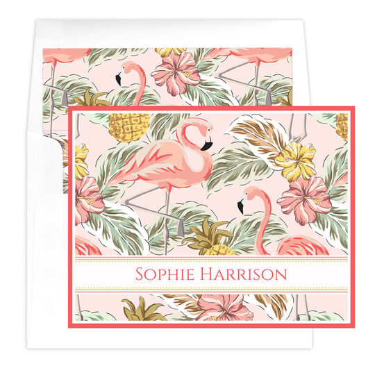 Flamingo Paradise Folded Note Cards